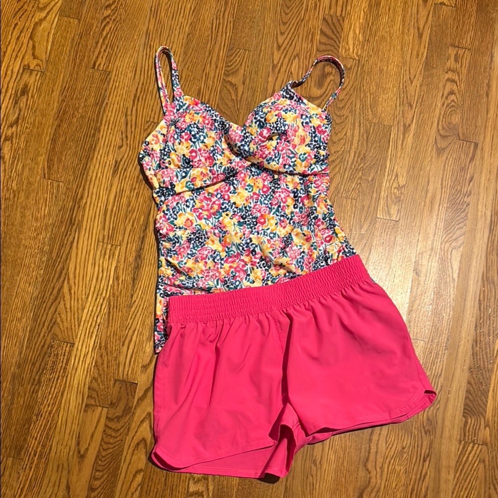 Floral Print Women's Swim top and shorts